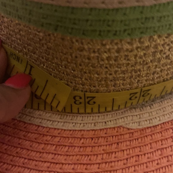 Vintage colorful gold,pink,peach and green Sun Hat - Picture 9 of 10